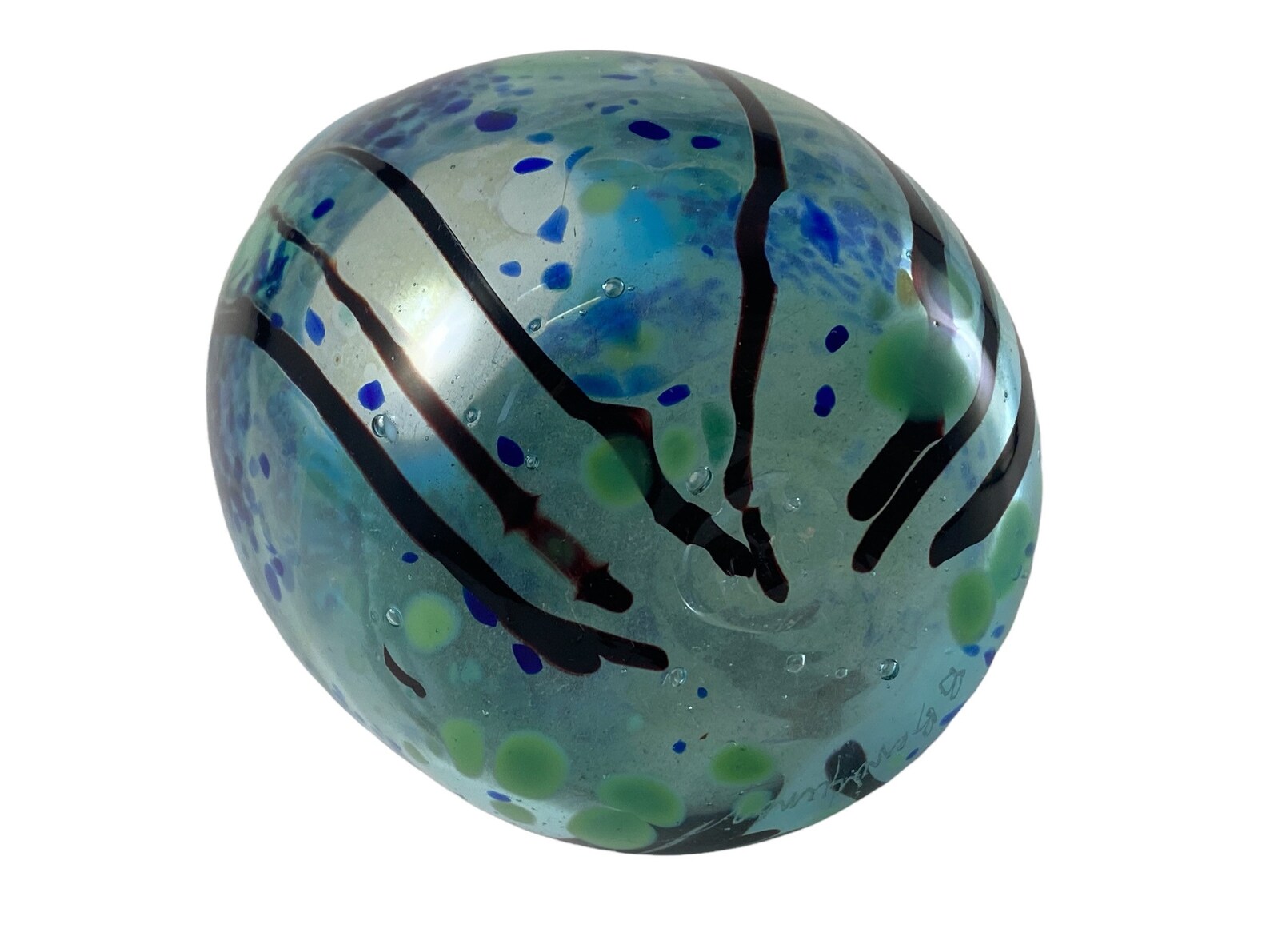 Signed Paul Bendzunas Tree Scene Blossom Colorful Art Glass Etsy