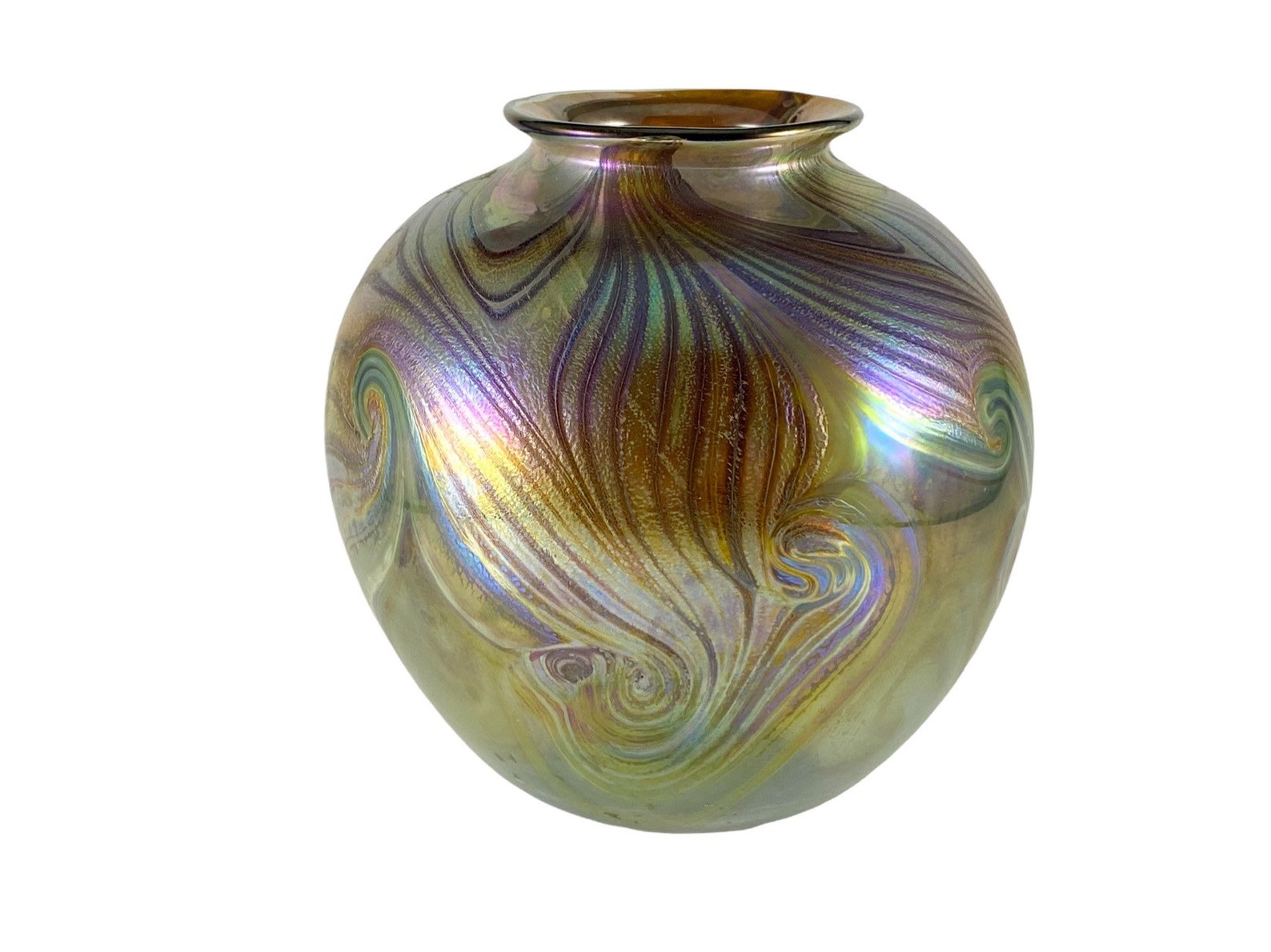 Vintage Craig Zweifel Kent Fiske Collab Iridescent Art Glass Etsy