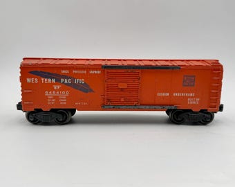 Lionel Postwar Trains 6464-100 Western Pacific Vagone merci arancione con piuma blu Bello
