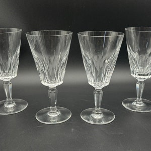 Set Of 4 Baccarat France Crystal “Carcassonne” Water Goblet Glasses 6 7/8” H Very Nice
