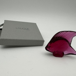 Lalique Crystal Frankreich Golden Red Angel Fish Figurine Signiert MIB Viele Verfügbar