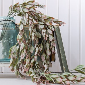 Gorgeous Hanging Faux Greenery Bush, Trailing Faux Greenery Vase Filler Home Decor,  Spring Greenery Basket Filler, Great for Staging