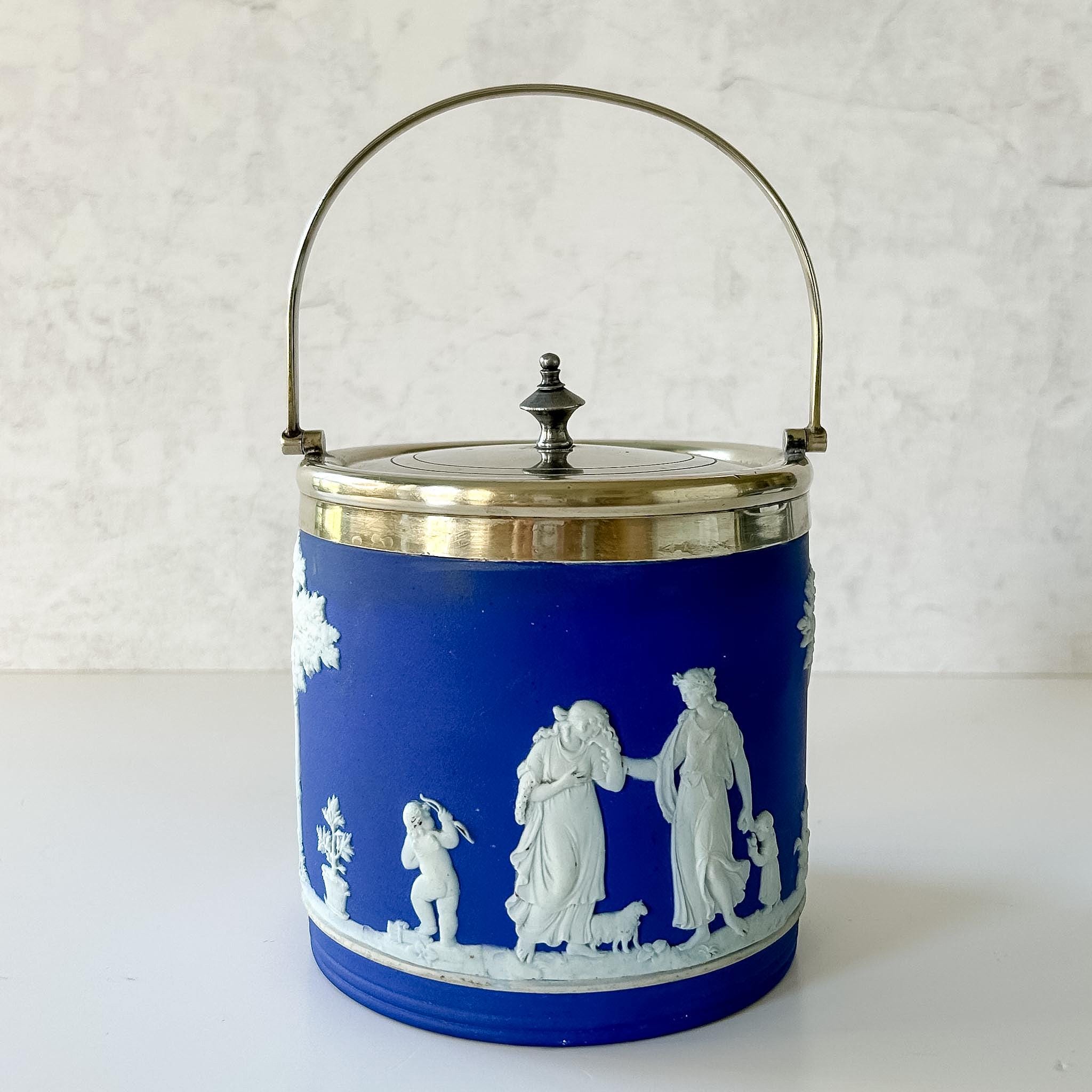 Blue and White Biscuit Barrel - Etsy