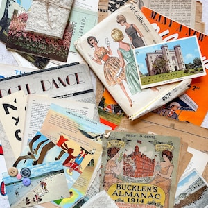 Vintage Ephemera Packs for Junk Journals, Vintage & Antique Paper