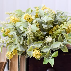 Blissful Garden Half Sphere | Farmhouse Greenery Decor | Bowl Filler | Basket Filler | Cottage Greenery Half Sphere | Faux Floral Decor