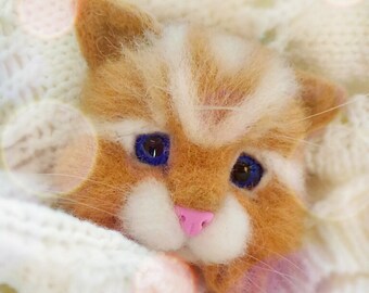 Brooch Brooch pin Animal brooch Animal pin Cute brooch Brooch animal Felted brooch Women brooch Unique brooch Cat brooch Cat lover gift