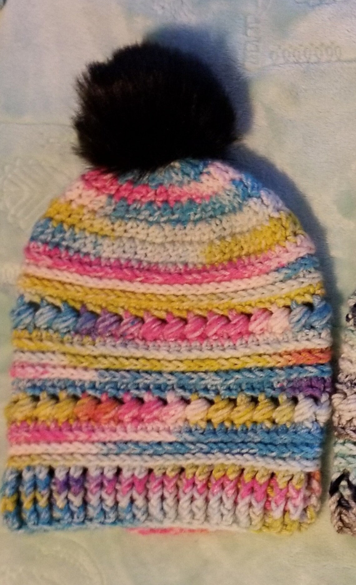 Crochet Bead Stitch Hat Etsy