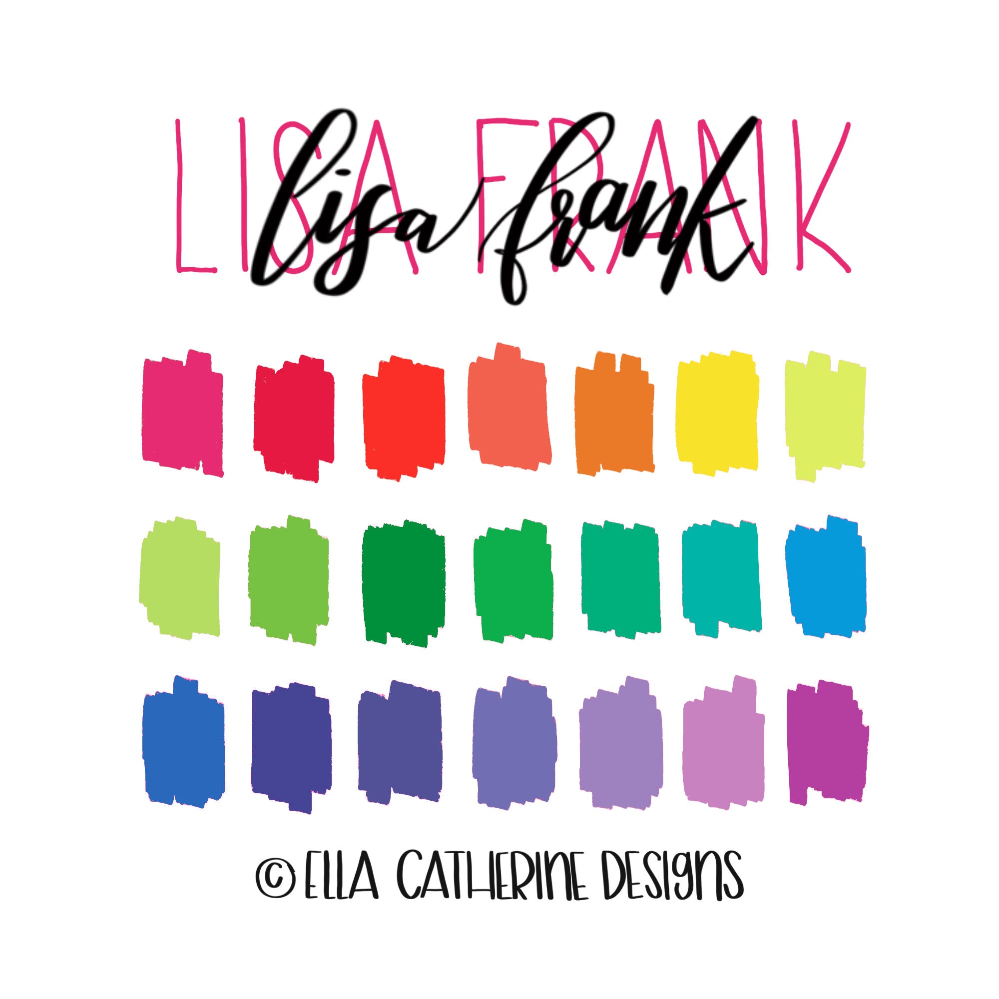Download Lisa Frank Procreate Color Palette Rainbow Palette Etsy