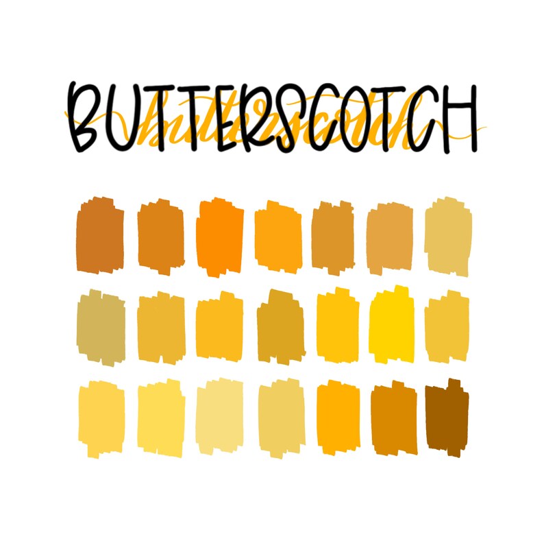 Butterscotch / Procreate Color Palette / Yellow Gold Palette / Etsy