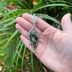 Ocean Jasper Wire Wrapped Crystal Pendant