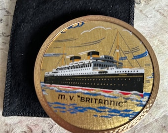 1930s Highly Collectible Extremely Rare Stratton M.V. Britannic Compact, Stratton, Rare, Collectors