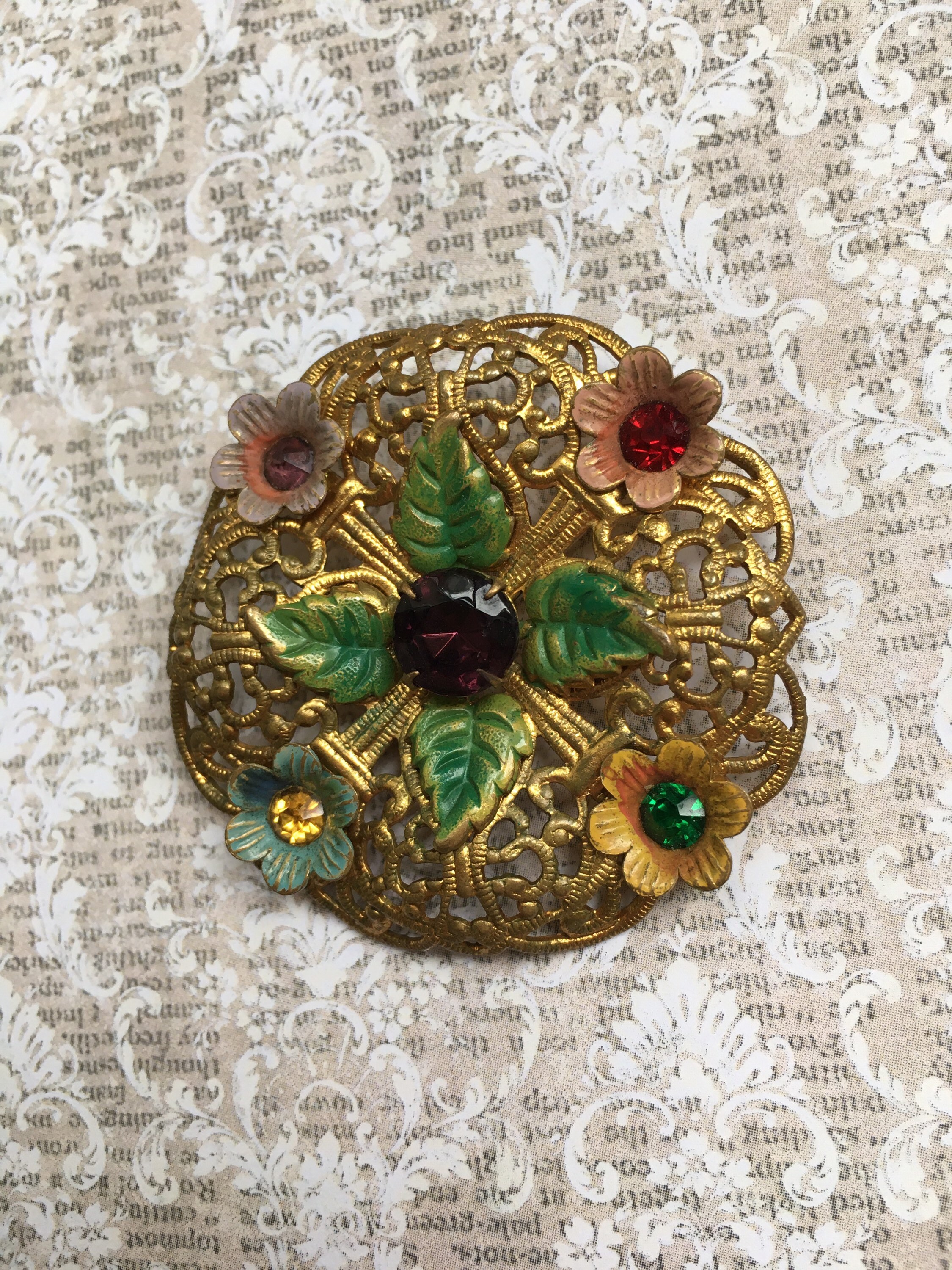 Beautiful Vintage Czech Brooch C1930s Etsy UK