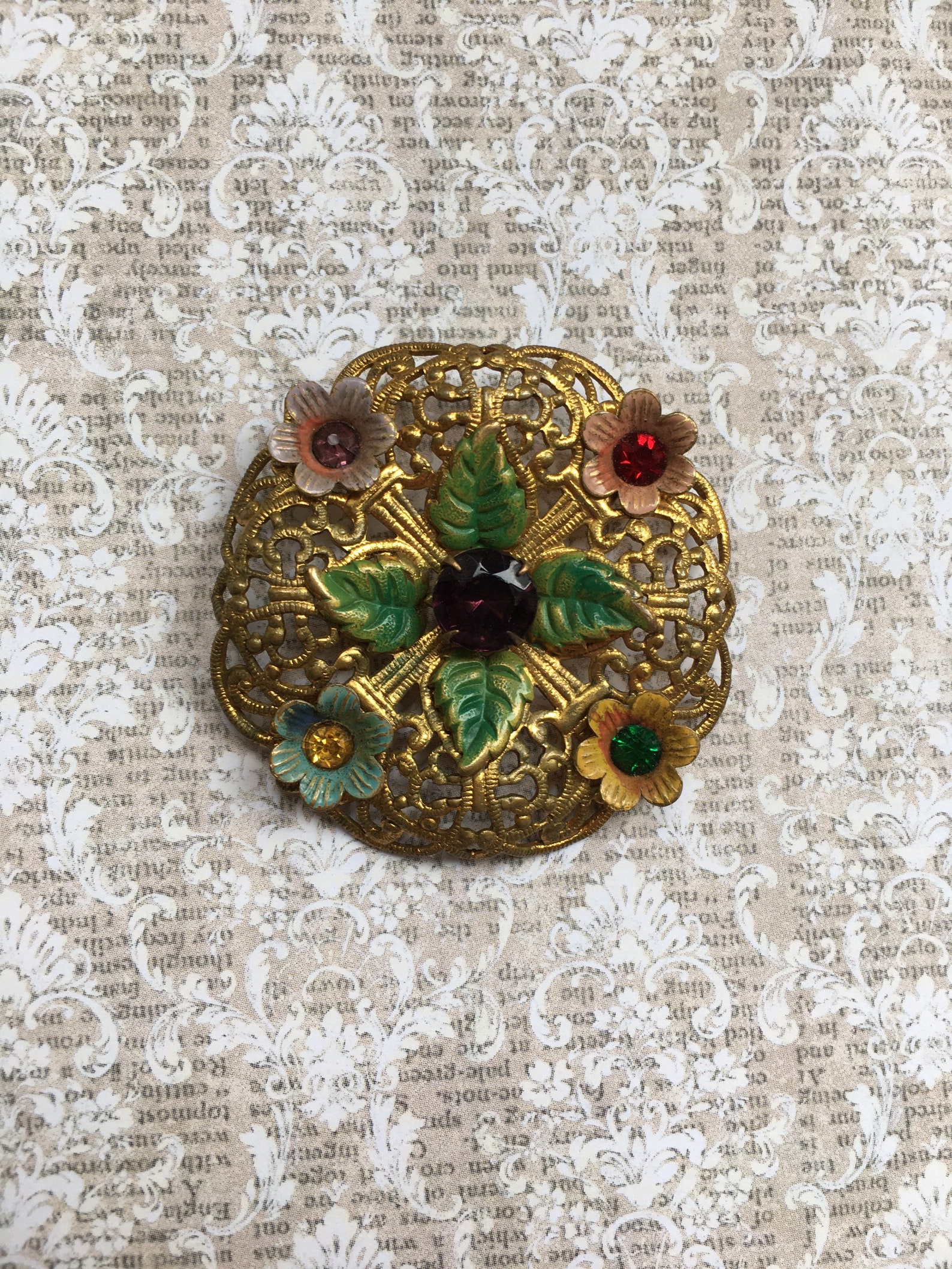 Beautiful Vintage Czech Brooch C1930s Etsy UK