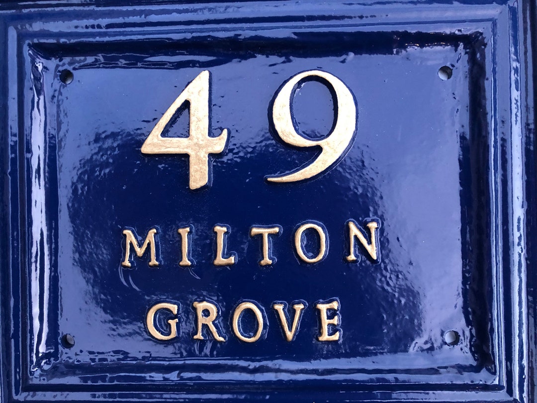 Hand Cast Metal Address Sign, Custom House Number Plaque - Etsy