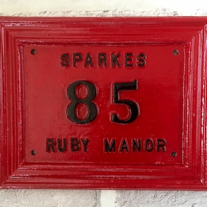 Contemporary Address Sign House Number Sign Traditional Door Number Plate Contemporary Custom Made Vintage Shabby Chic Style Name Plaque