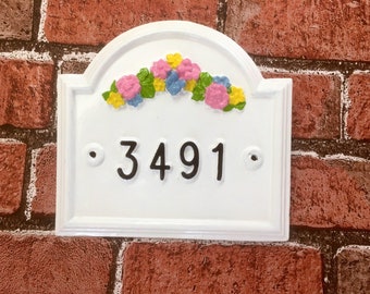 Handmade House Number Sign, Traditional Enamel Address Plaque