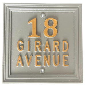 Hand Cast Aluminum House Number Sign: Custom Vintage Style Plaque