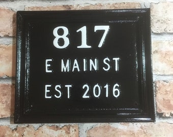 Handmade Cast Aluminum House Number Sign, Traditional Address Plaque