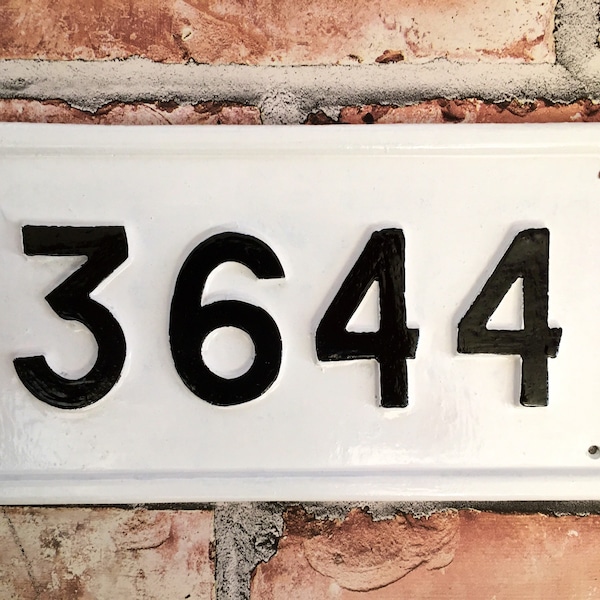 Contemporary Address Sign, House Plaque, Door Number Plate, Traditional Custom Made Vintage Shabby Chic Sign