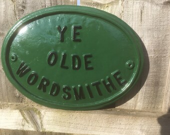 Handmade Cast Aluminum Address Sign, Traditional House Number Plaque