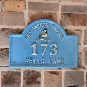 Personalized Edwardian House Name Sign: Cast Aluminum, Custom Colors