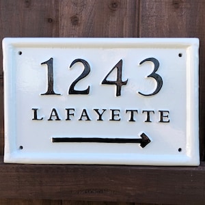 Victorian House Number Plaque Address Sign cast iron nameplate handmade custom personalised for you