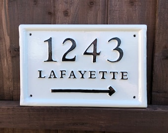 Victorian House Number Plaque Address Sign cast iron nameplate handmade custom personalised for you