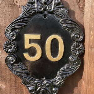 Art Nouveau French Style Decorative Diamond Shaped House Plaque, number plate, House sign Classic Château sign