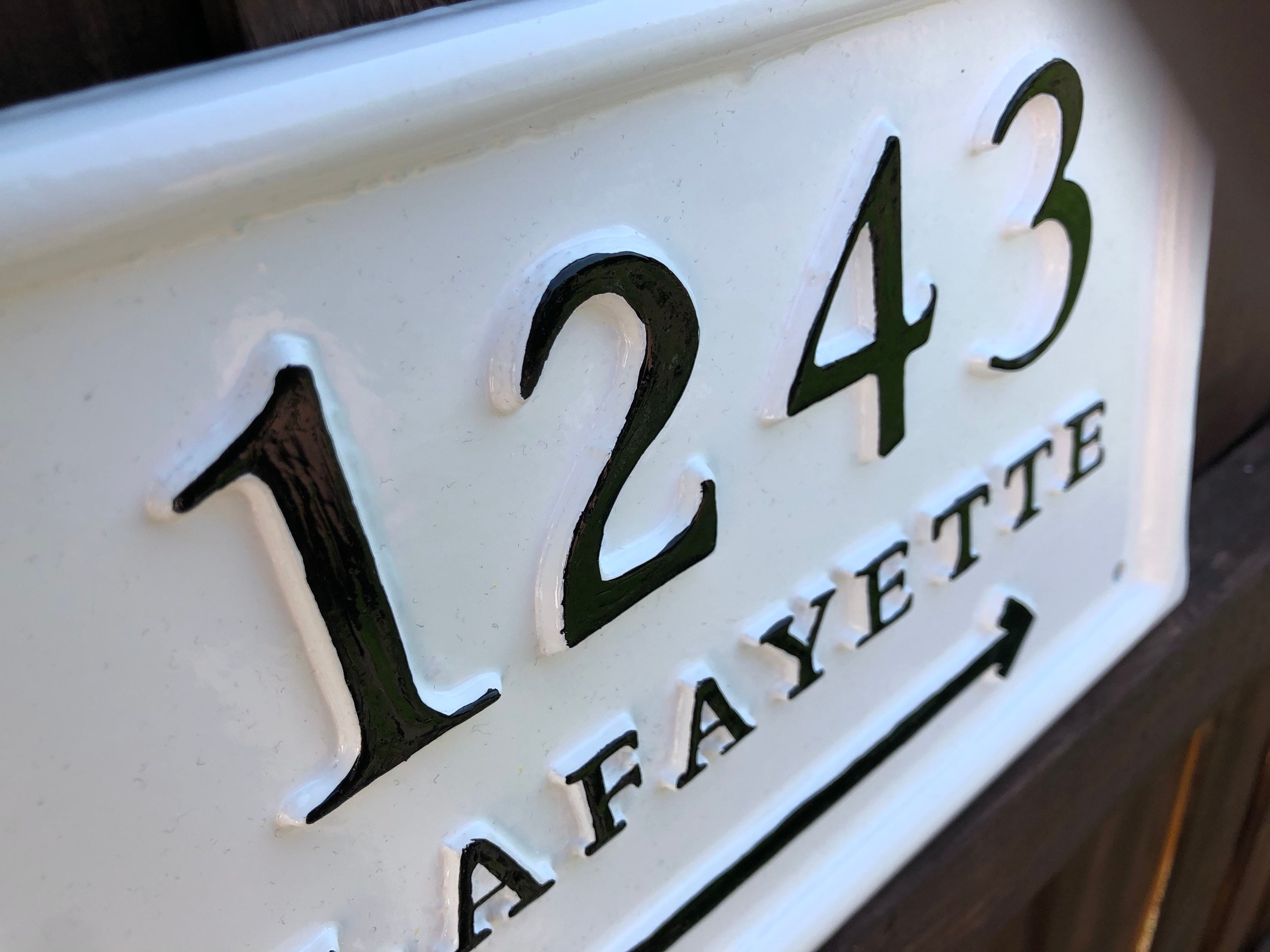 Victorian House Number Plaque Address Sign Cast Iron Nameplate Etsy UK