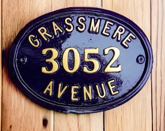 Hausnummern im Kolonialstil, personalisierte Hausnummer, Adressschild, Vintage-Hausnummer, Namensschild