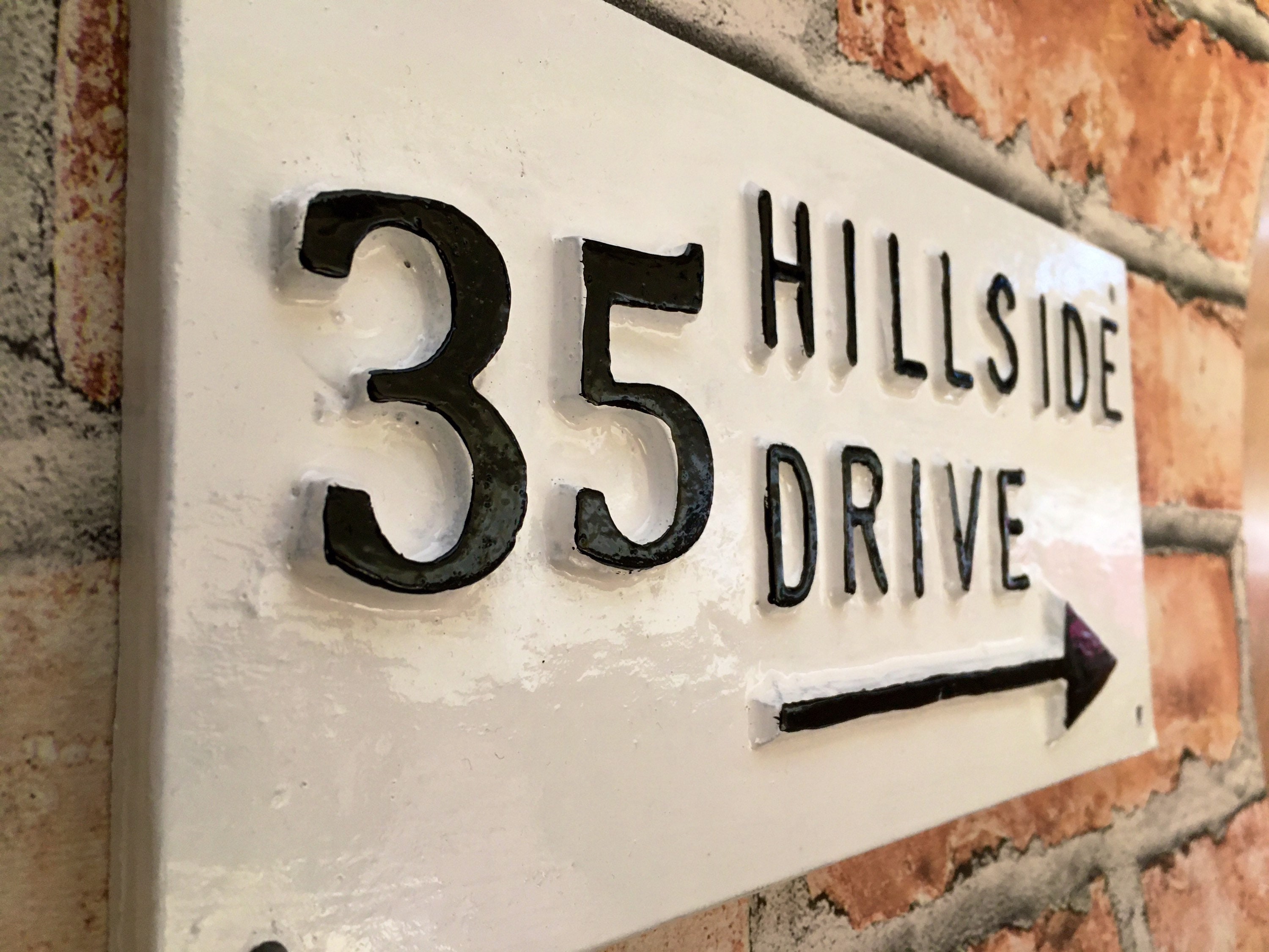 Contemporary Address Sign House Plaque Door Number Plate - Etsy UK