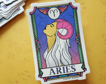 Aries - Vinyl Sticker | Zodiac Astrology Sign Illustrated Design