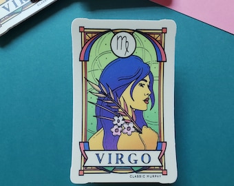 Virgo - Vinyl Sticker | Zodiac Astrology Sign Illustrated Design | Waterproof Decal