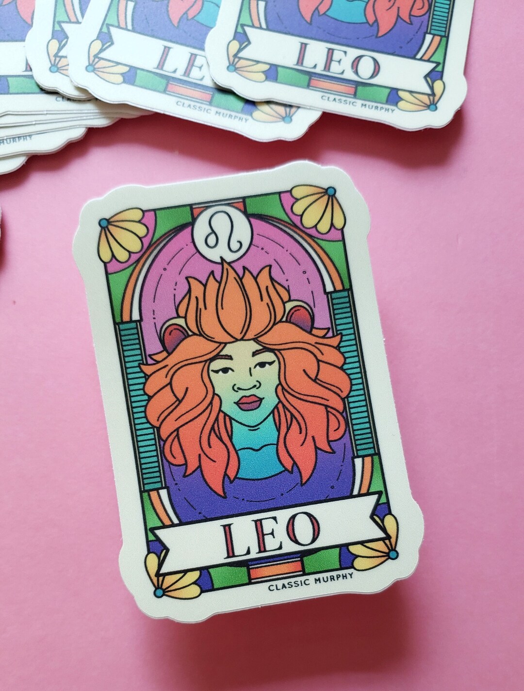 Sticker Names Leo LEO - Vinyl Sticker | Lion Zodiac Astrology Sign Illustrated Design ...