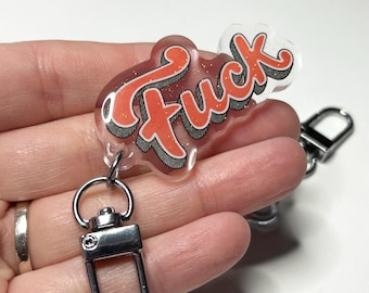 Glitter Fuck Keychain | Naughty Curse Word Zipper Pull