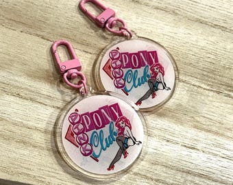 Pink Pony Club Keychain | Acrylic Illustrated Jacket Pull