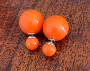 Melon Studs Tangerine Studs Gold and Orange Studs Orange Boho Studs Peach Studs Orange Glass Posts Golden Orange Fused Glass Studs