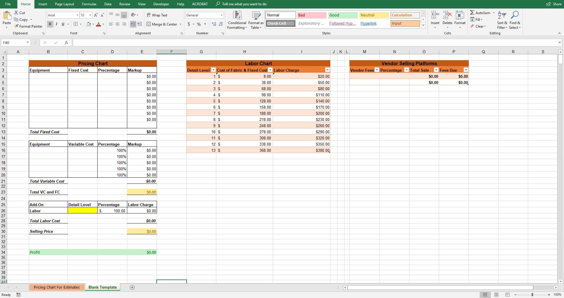 Pricing/estimate Automated Excel Template - Etsy
