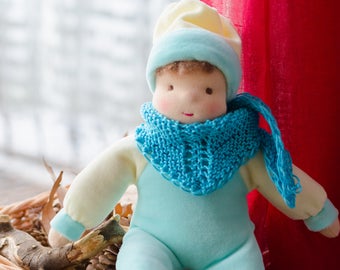 Boneco Waldorf Baby Boy: Boneco de pelúcia macio de 11", tecido natural