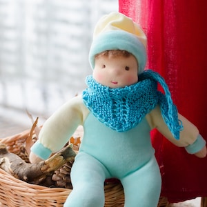 Waldorf-babypop: 11&quot; zachte knuffelpop, natuurlijk textiel