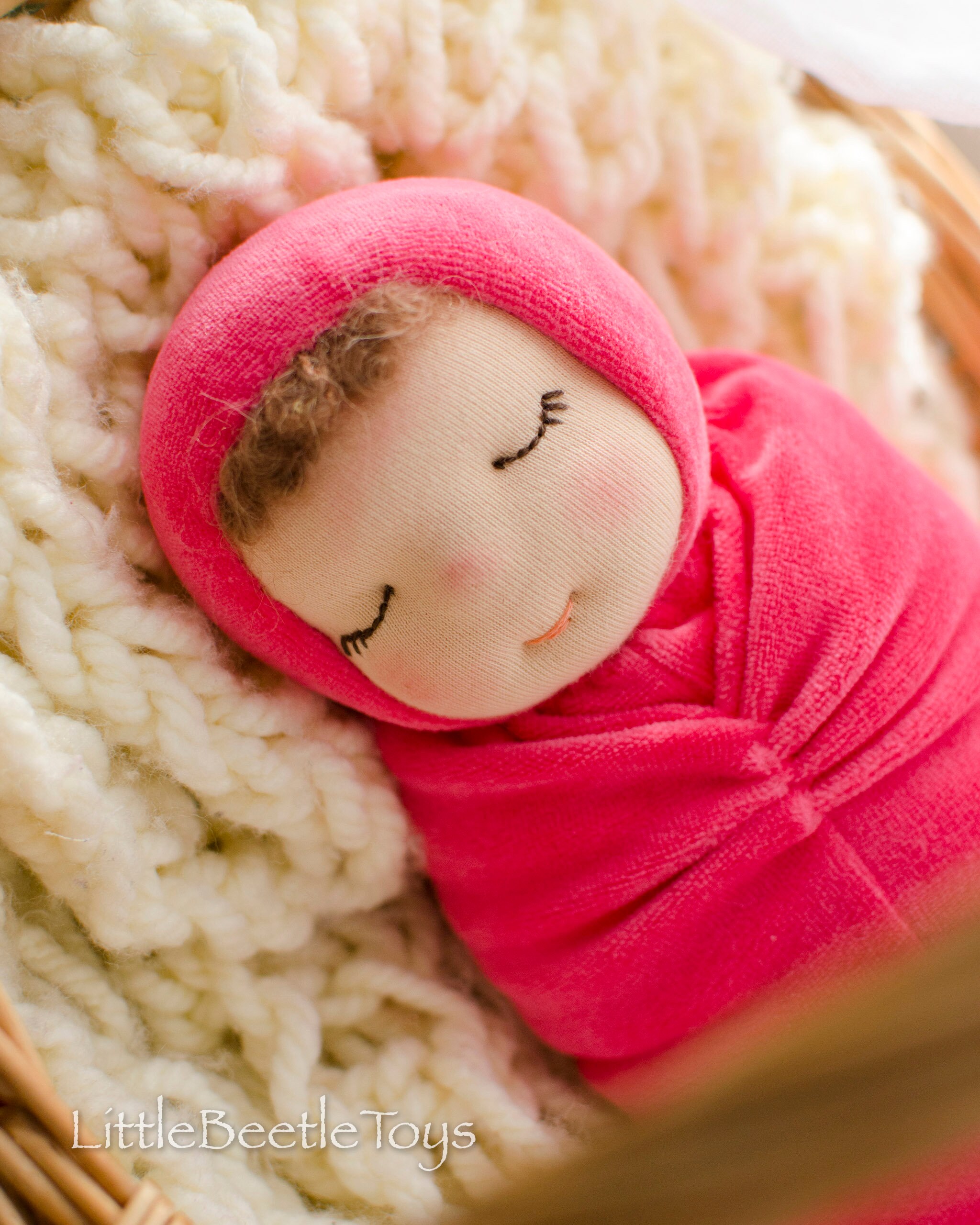 Waldorf Doll for Sleep Baby Doll With Closed Eyes 11 Cuddle Doll Bedtime Doll Soft Doll Natural ...