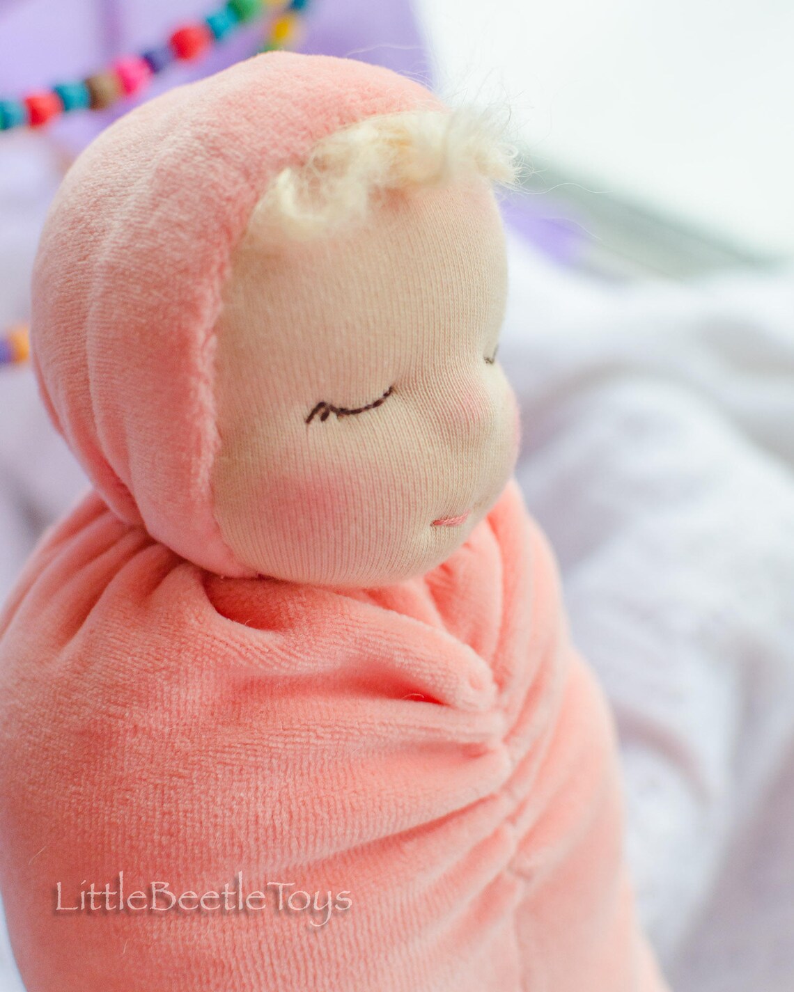 Waldorf Doll for Sleep Baby Doll With Closed Eyes 11 Cuddle Doll Bedtime Doll Soft Doll Natural