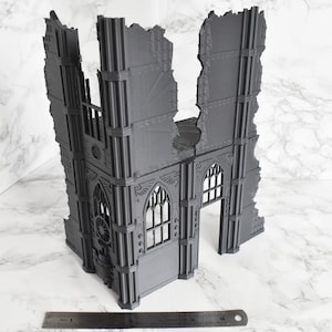Gotisch verwoest gebouw (groot) - Wargaming-terrein - Scenery Sci-Fi Wargaming 3D-geprinte modellen
