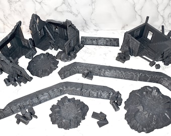 20th Century Battlefield Terrain Set - Wargaming Scenery / Bolt Action / Sci-Fi 3D Printed Models - 28mm