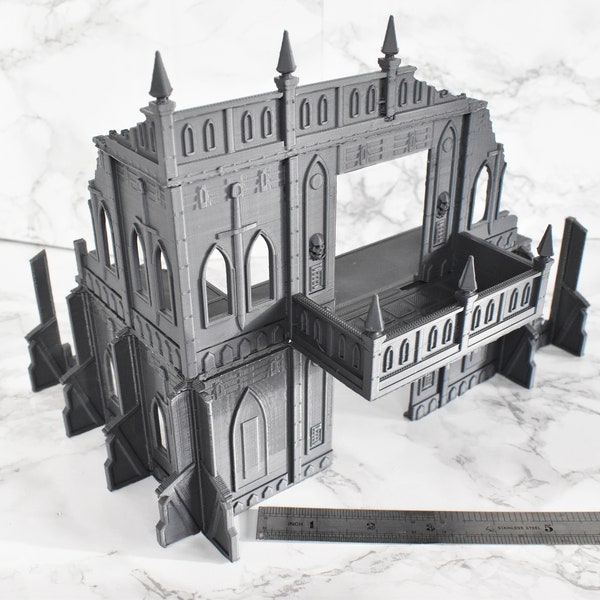 Sanctum Ruins Wargaming Terrain - Edifici con scenari gotici / Star Wars / Modelli stampati in 3D di Wargaming fantascientifici