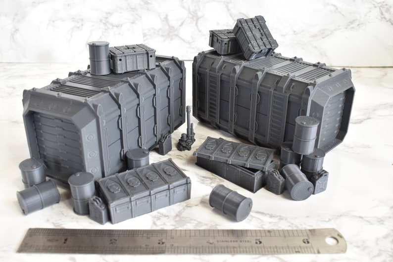 Ammunition Dump & Armoured Container Sci-Fi / Star Wars / Kill Zone Scenery Wargaming 3D Printed Models Ammunition Dump (22)