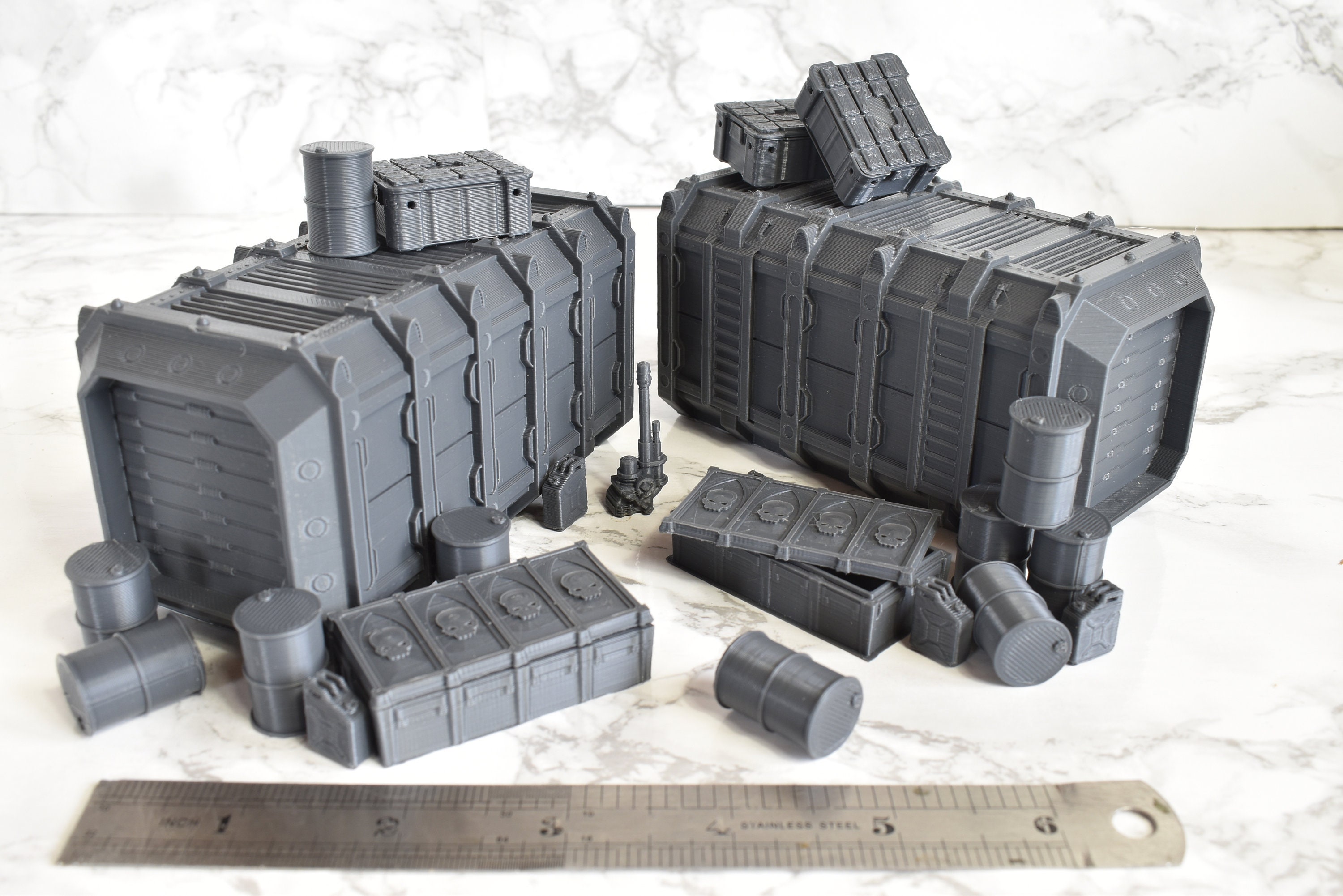 STL file Warhammer Terrain Set with Containers Crates and others