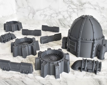 Industrial Factory Terrain Set - Wargaming Scenery / Star Wars / Sci-Fi 3D Printed Models - 28mm