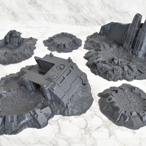 Large Battlefield Blast Craters Set 3D Printed Warhammer 40K Kill Team Terrain