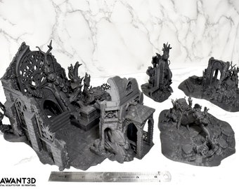 Demonic Swamp Terrain Set - Wargaming Scenery / Dungeons and Dragons / Sci-Fi 3D Printed Models - 28mm